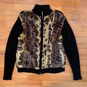 Lisa International | Leopard/Cheetah Zip Up | Sz M